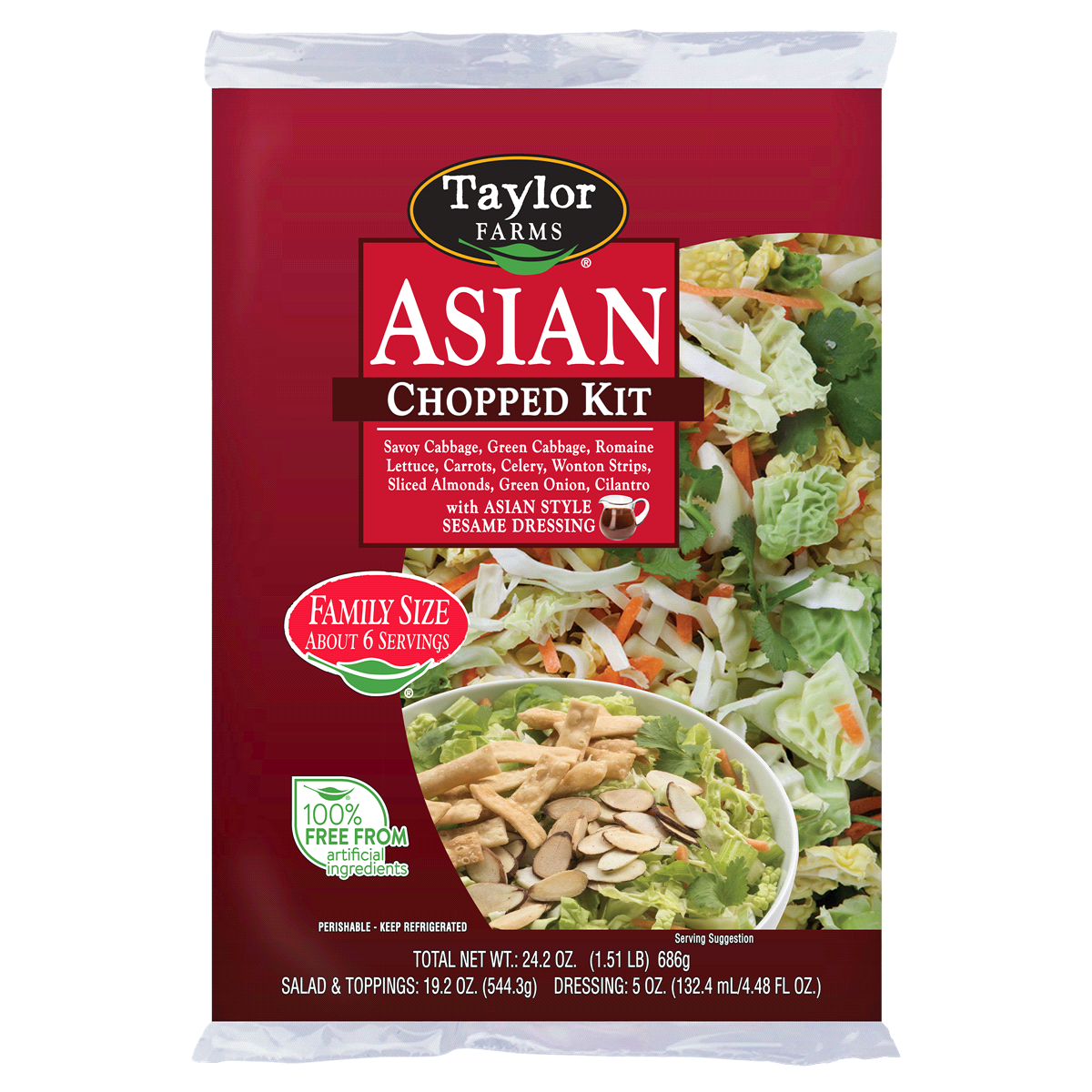 slide 1 of 1, Taylor Farms Asian Chopped Salad, 23.68 oz