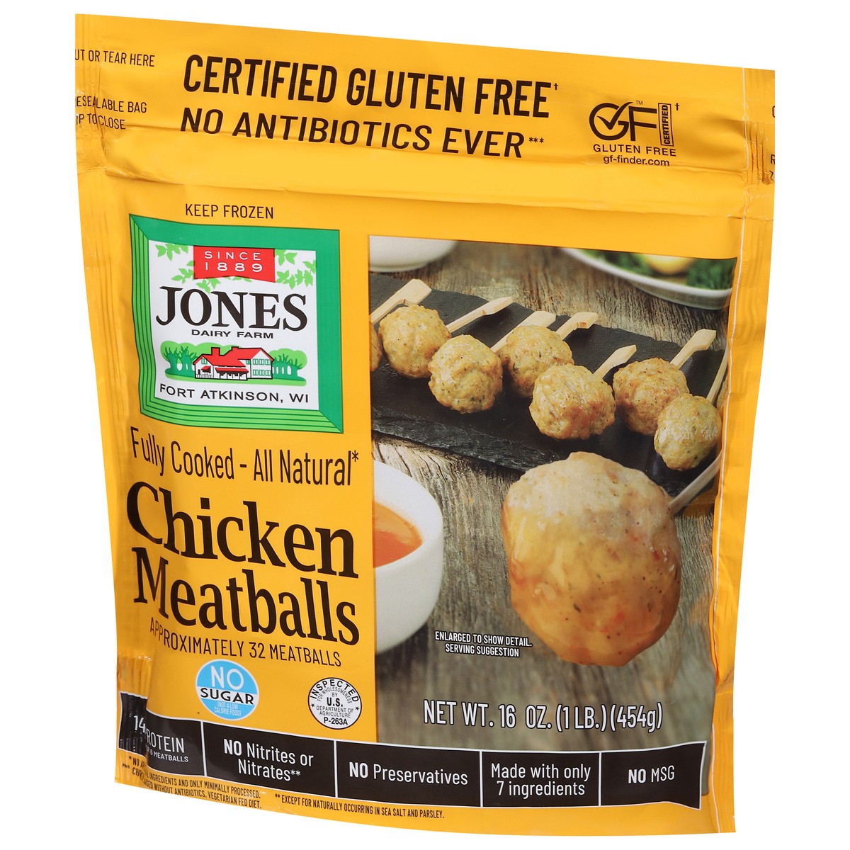 slide 11 of 13, Jones Dairy Farm Chicken Meatballs, 16 oz