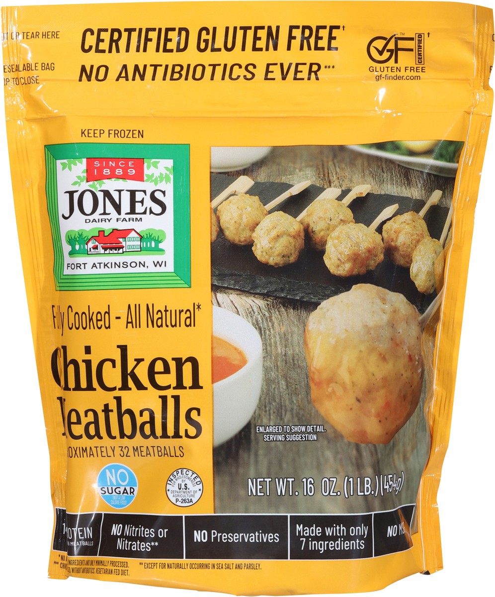 slide 5 of 13, Jones Dairy Farm Chicken Meatballs, 16 oz