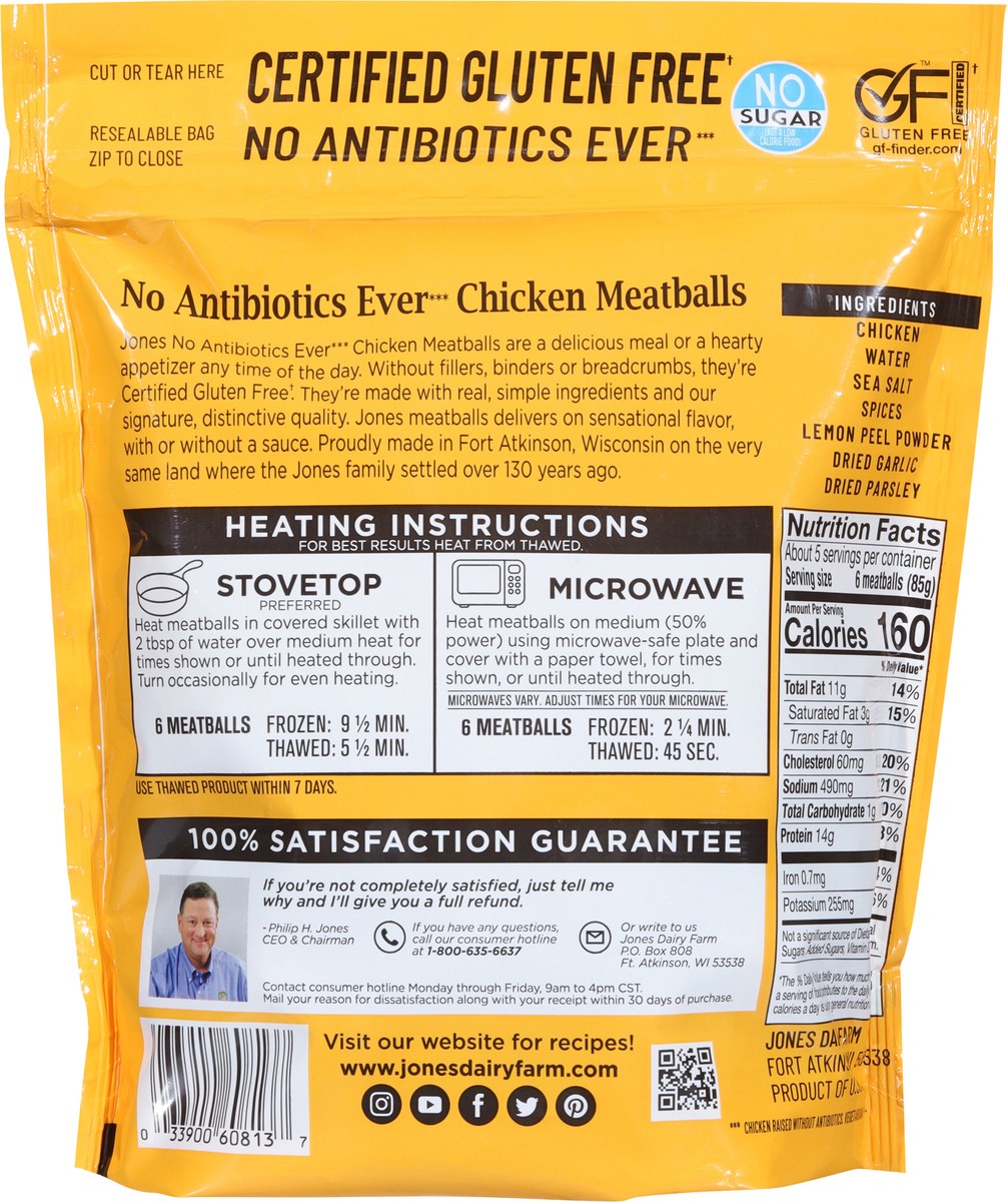 slide 10 of 13, Jones Dairy Farm Chicken Meatballs, 16 oz