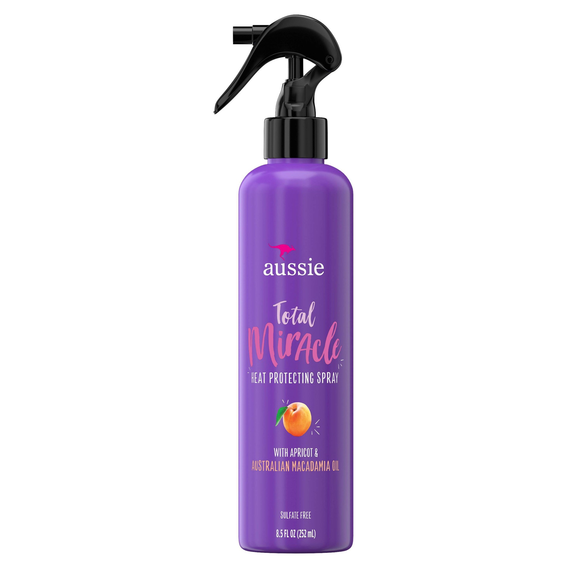 slide 1 of 2, Aussie Total Miracle Heat Protecting Spray with Apricot and Australian Macadamia Oil, 8.5 fl oz