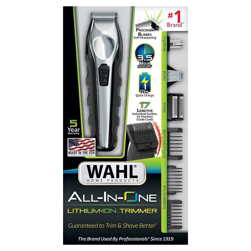 slide 1 of 5, Wahl All-In-One Lithium Ion Cordless Rechargeable Beard Trimmer (9888-600), 1 ct