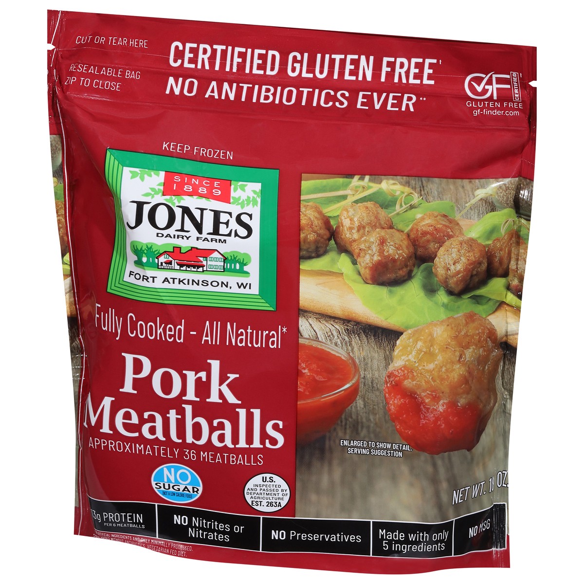 slide 5 of 13, Jones Dairy Farm Pork Meatballs, 1 ct