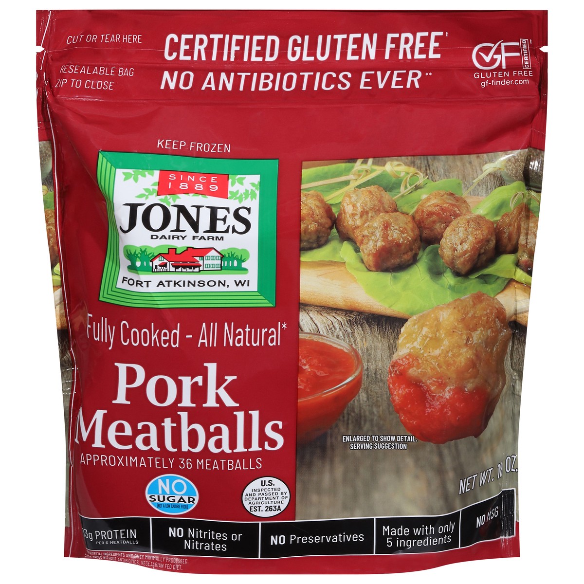 slide 7 of 13, Jones Dairy Farm Pork Meatballs, 1 ct