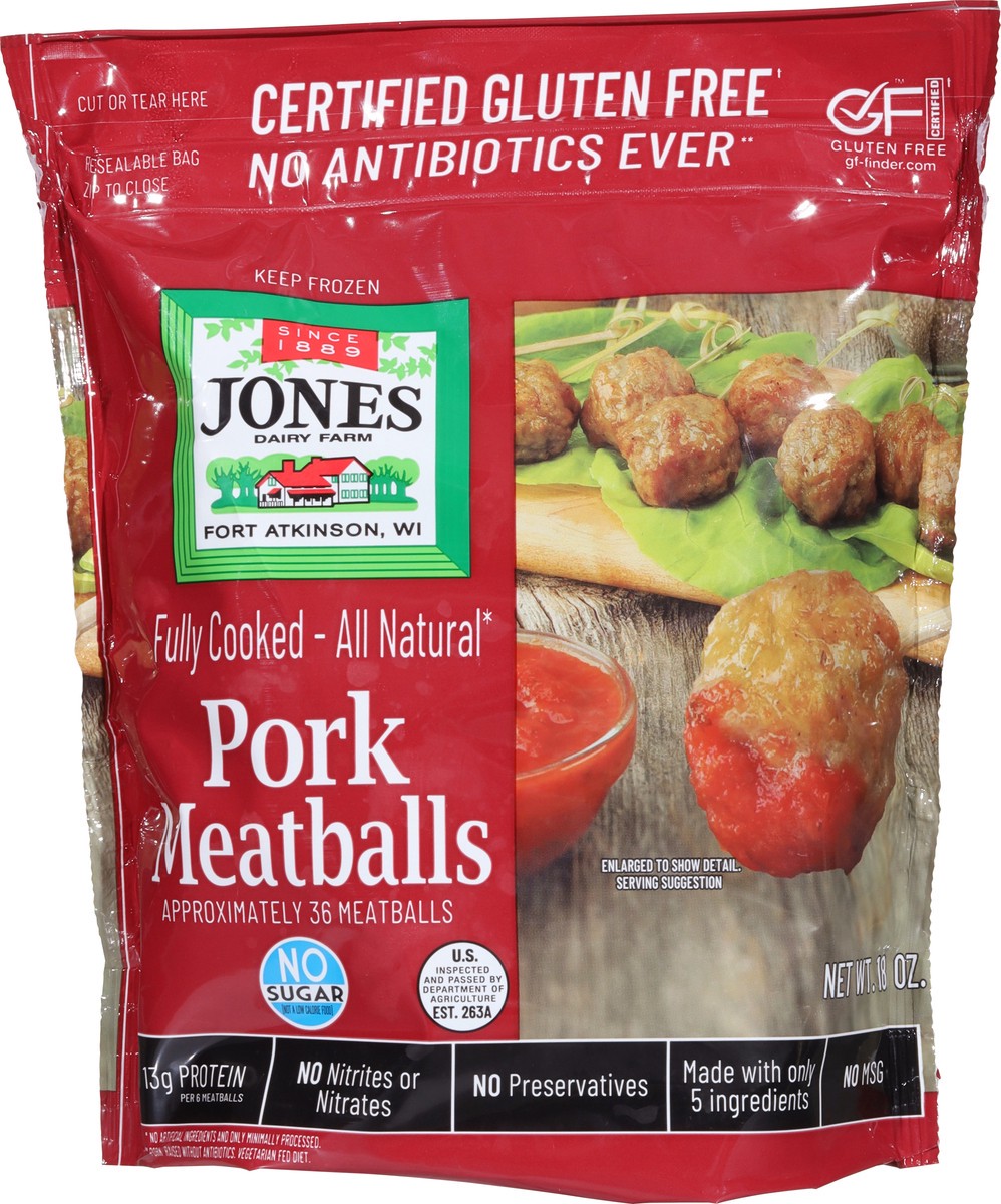 slide 8 of 13, Jones Dairy Farm Pork Meatballs, 1 ct