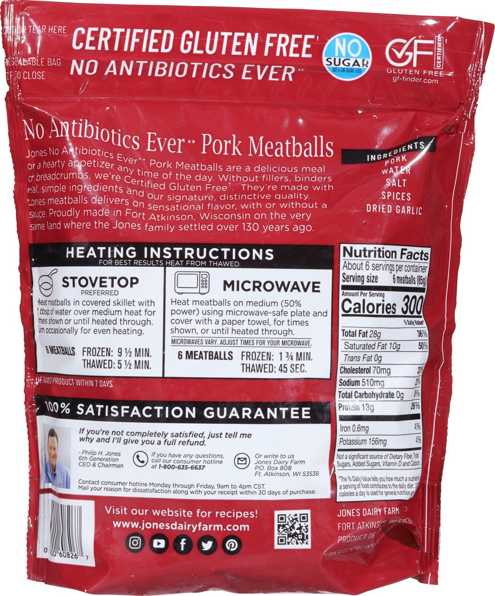 slide 11 of 13, Jones Dairy Farm Pork Meatballs, 1 ct