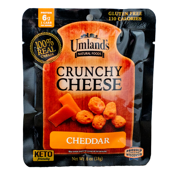 slide 1 of 1, Umland's Crunchy Cheese Bites Wisconsin Cheddar, 0.6 oz