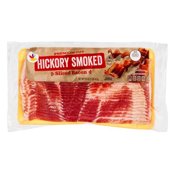 slide 1 of 1, GIANT Premium Cut Bacon Hickory Smoked Sliced, 16 oz