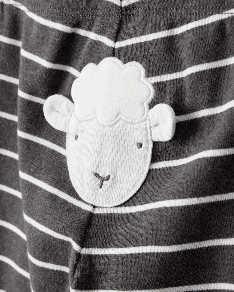 slide 2 of 4, Carter's Baby Boy 3-Piece Striped Sheep Print Long-Sleeve Bodysuits & Pant Set - White/Black White/Black 3M, 3 pc