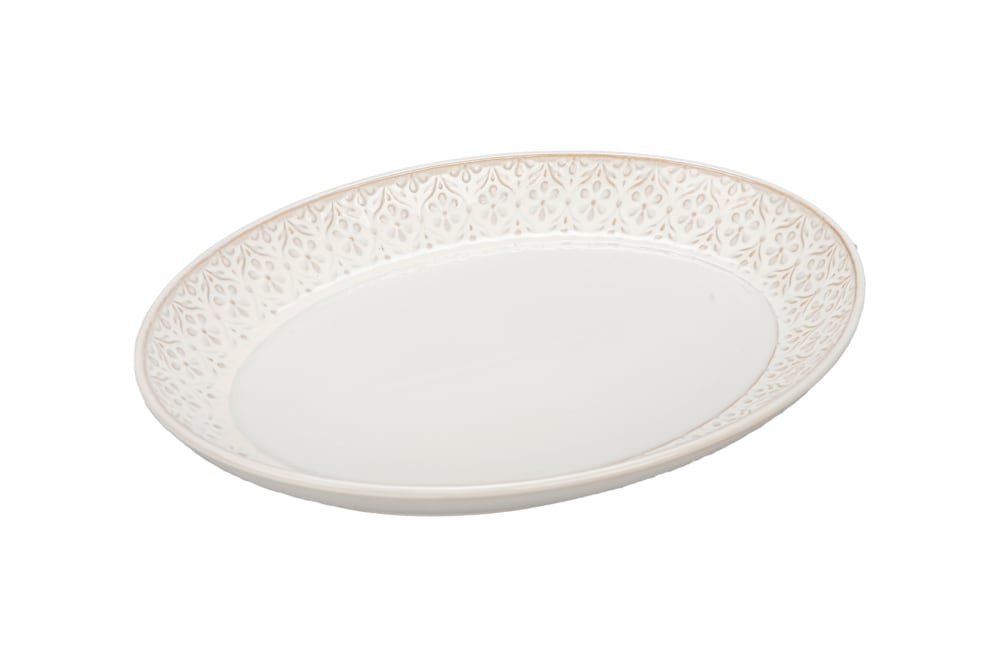 slide 1 of 1, Dash of That Brooklyn Medium Oval High Sided Platter - White, 1 ct