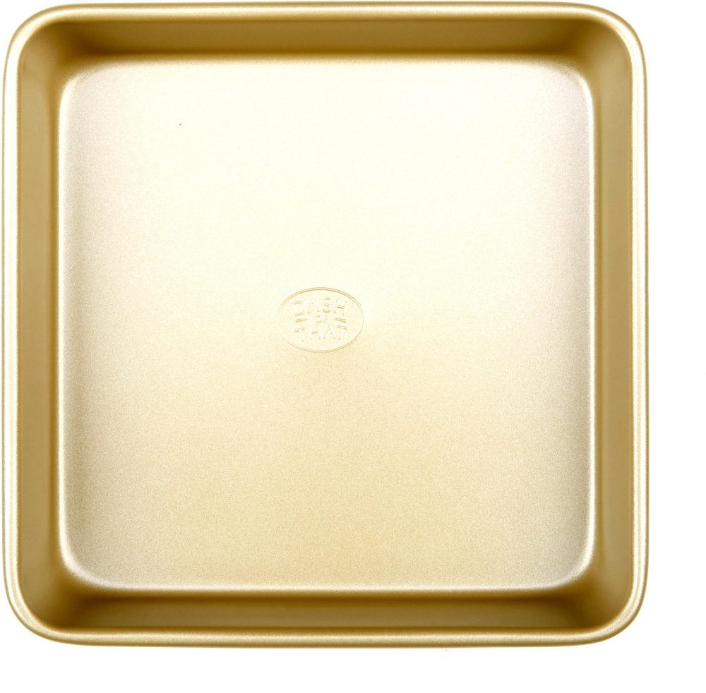 slide 1 of 1, Dash of That Square Cake Pan - Gold, 9 in x 9 in