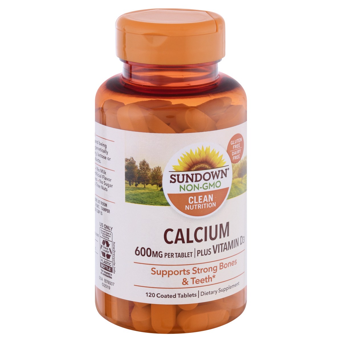 slide 2 of 9, Sundown Non-GMO 600 mg Plus Vitamin D3 Coated Tablets Calcium 120 ea, 120 ct