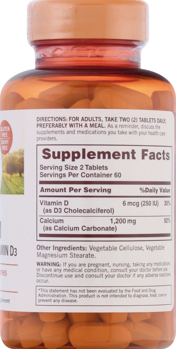 slide 4 of 9, Sundown Non-GMO 600 mg Plus Vitamin D3 Coated Tablets Calcium 120 ea, 120 ct