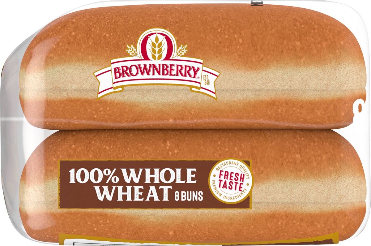 slide 4 of 7, Brownberry Whole Grains 100% Whole Wheat Hot Dog Buns, Soft & Hearty, 8 Buns, 16 oz, 8 ct