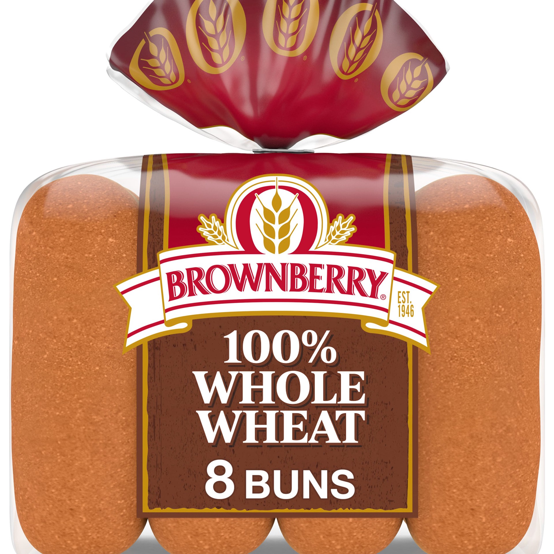 slide 1 of 7, Brownberry 100% Whole Wheat Hot Dog Buns, 8 count, Hot Dog Buns, 16 oz Bag, 8 ct