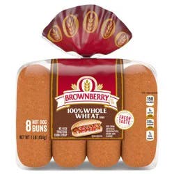 Brownberry 100% Whole Wheat Hot Dog Buns, 8 count, 16 oz