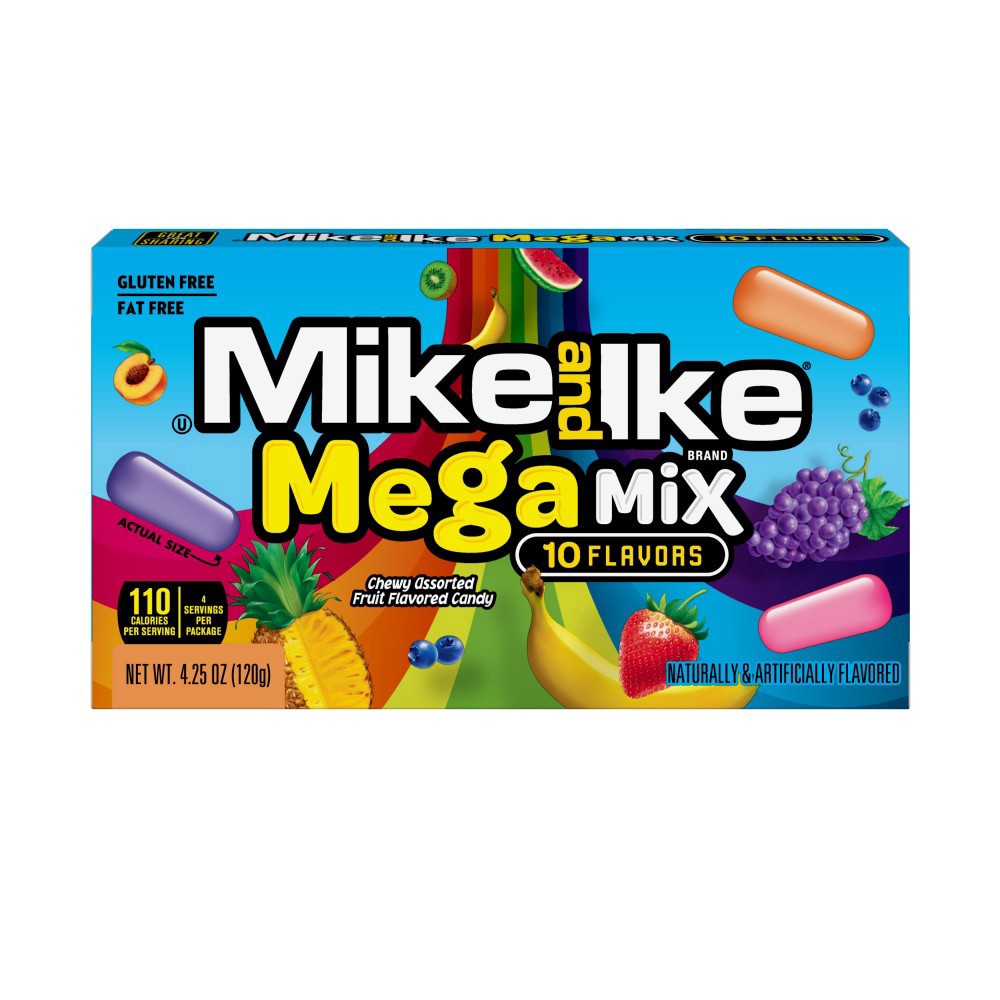 slide 2 of 2, MIKE AND IKE Mega Mix Chewy Assorted Candy 4.25 oz, 4.25 oz