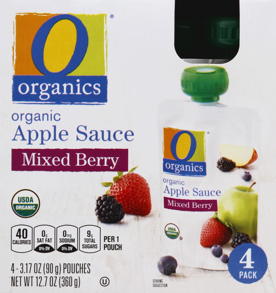 slide 12 of 13, Organics Apple Sauce 4 ea, 4 ct