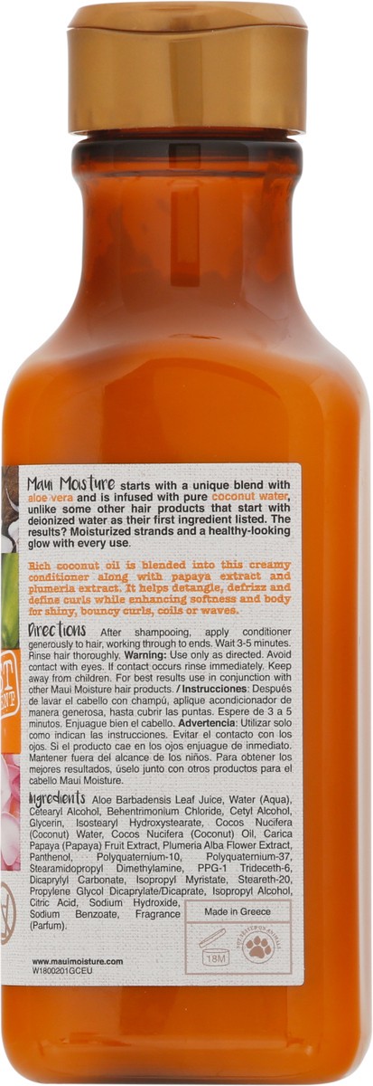 slide 3 of 9, Maui Moisture Curl Quench + Coconut Oil Curl-Defining Anti-Frizz Conditioner to Hydrate and Detangle Tight Curly Hair, Softening Conditioner, Vegan, Silicone & Paraben-Free, 13 Fl Oz, 13 fl oz