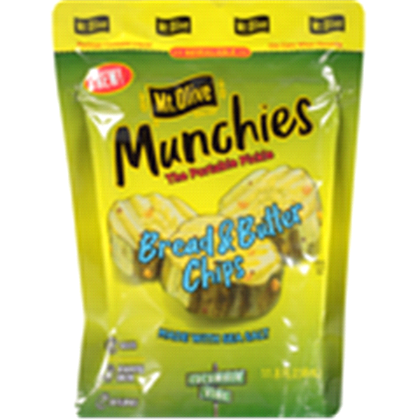 slide 15 of 17, Mt. Olive Munchies Bread & Butter Pickle Chips, 11.8 fl oz