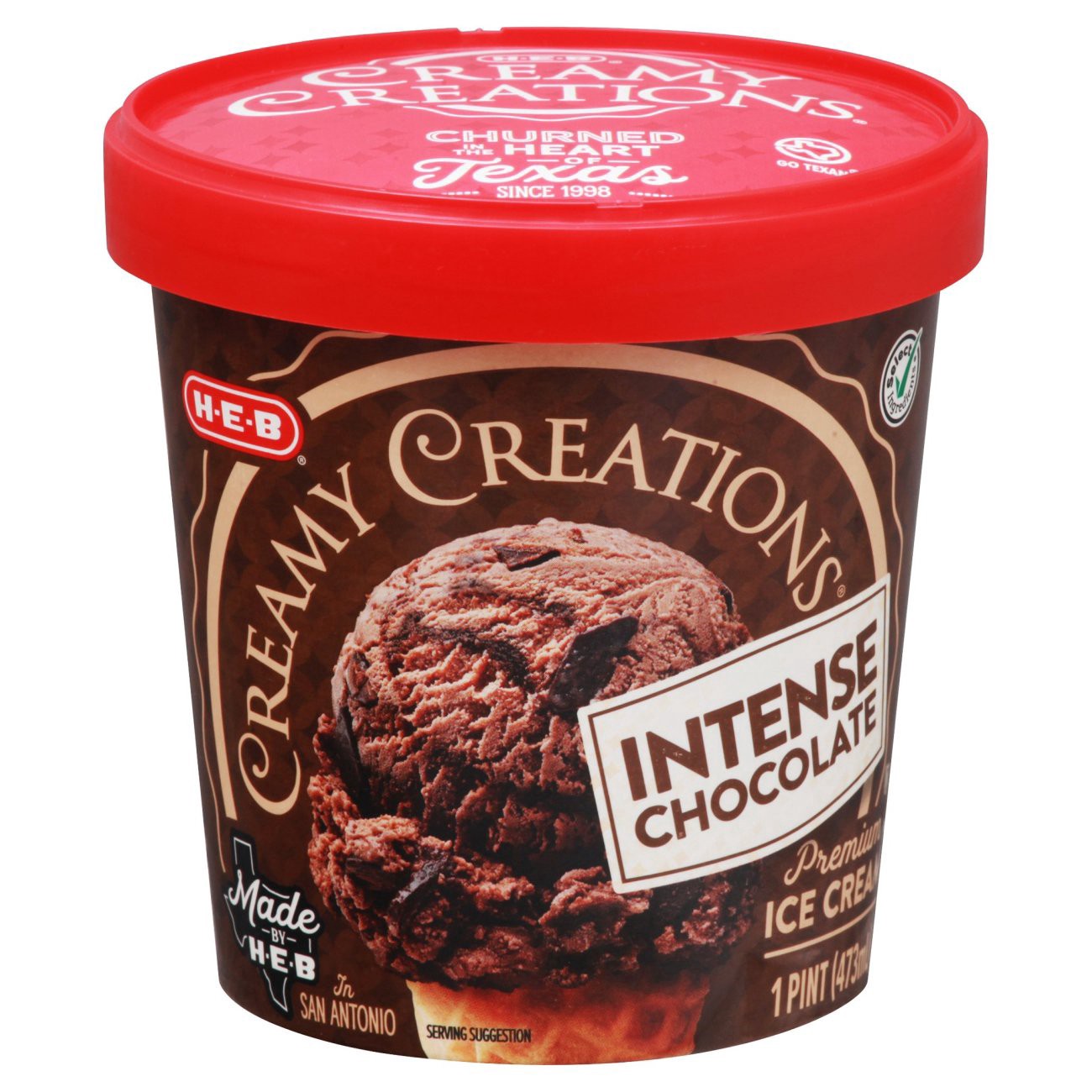 slide 1 of 1, H-E-B Creamy Creations Intense Chocolate Ice Cream, 16 oz