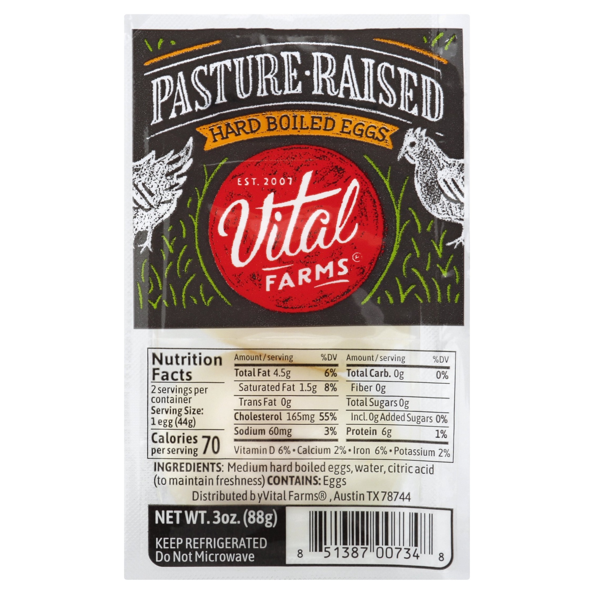 slide 1 of 5, Vital Farms Hard Boiled Eggs, 2 ct