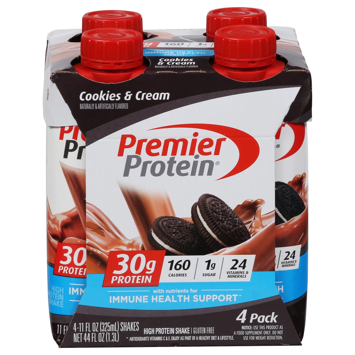 slide 1 of 13, Premier Protein Nutritional Shake - Cookies & Cream - 11 fl oz/4pk, 4 ct; 11 fl oz