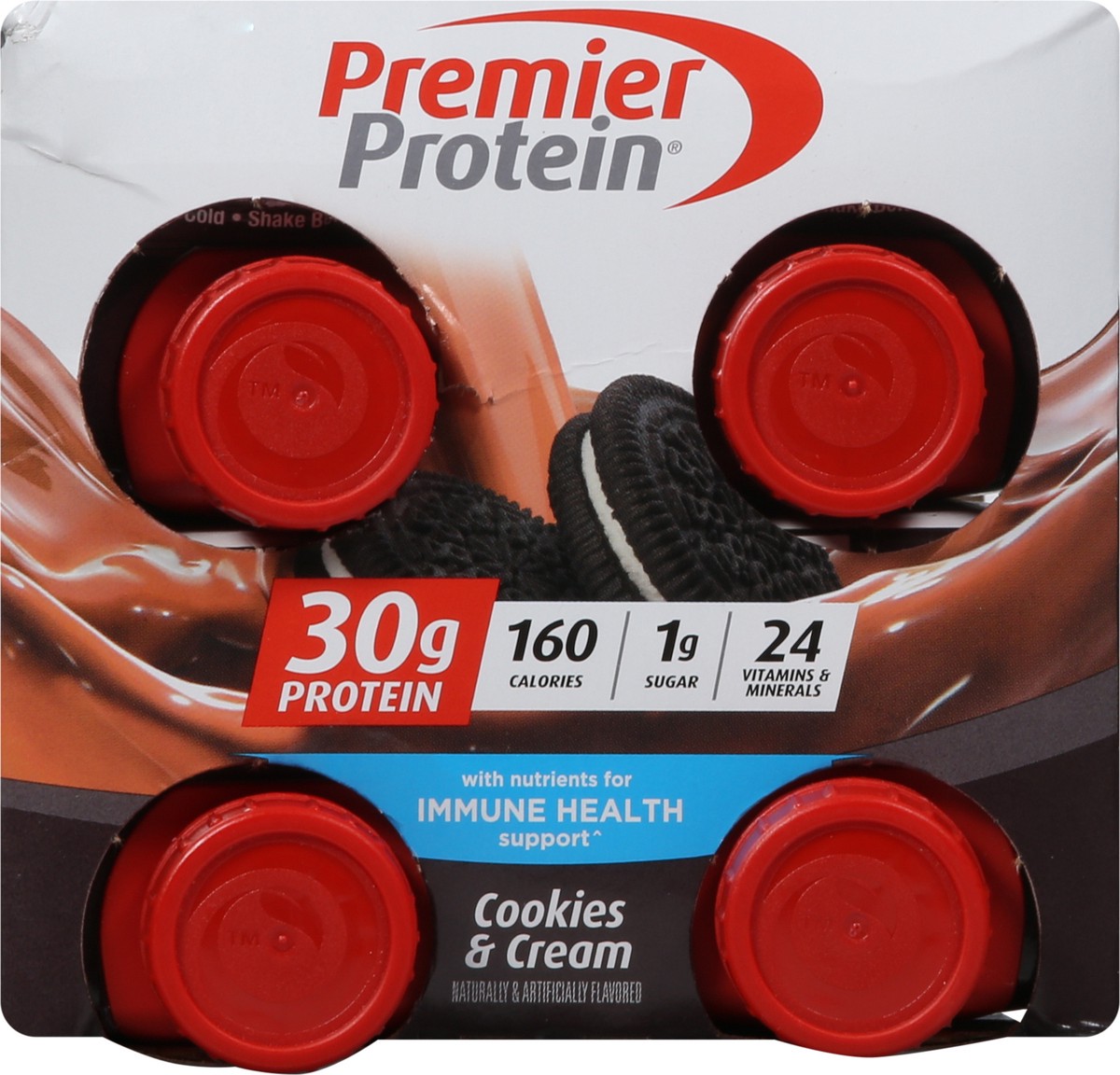 slide 10 of 13, Premier Protein Nutritional Shake - Cookies & Cream - 11 fl oz/4pk, 4 ct; 11 fl oz