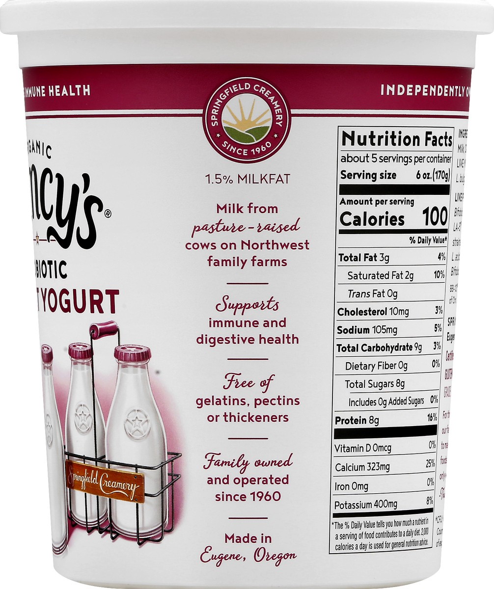 slide 2 of 13, Nancy's Organic Probiotic Lowfat Plain Yogurt 32 oz, 32 oz