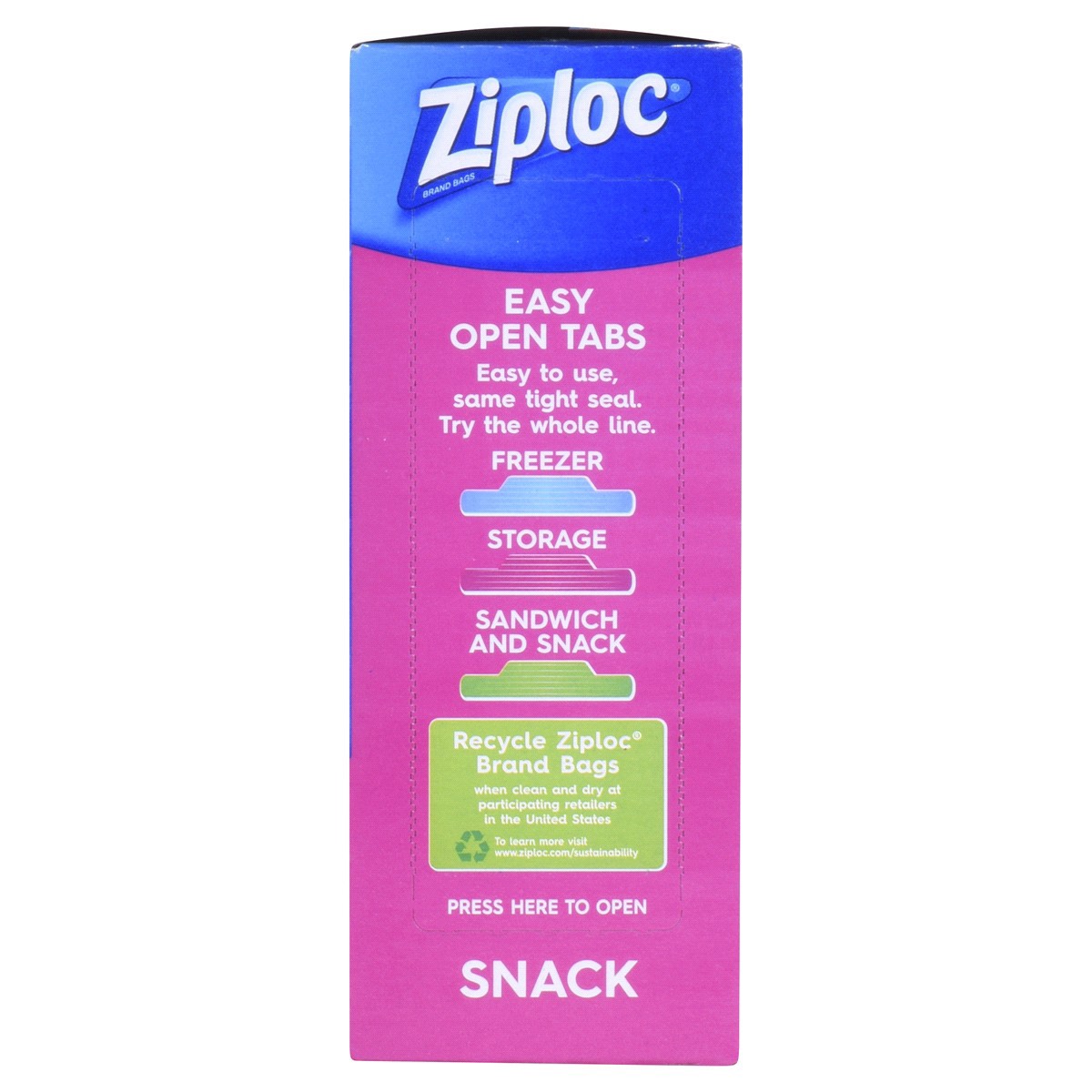 slide 8 of 9, Ziploc Snack Bags, 90 ct