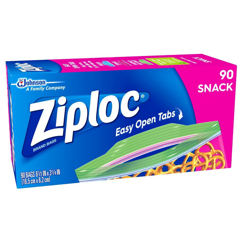 slide 9 of 9, Ziploc Snack Bags with EasyGuide™ Texture, 90 Count, 90 ct