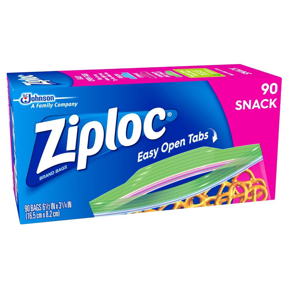 slide 5 of 9, Ziploc Snack Bags, 90 ct