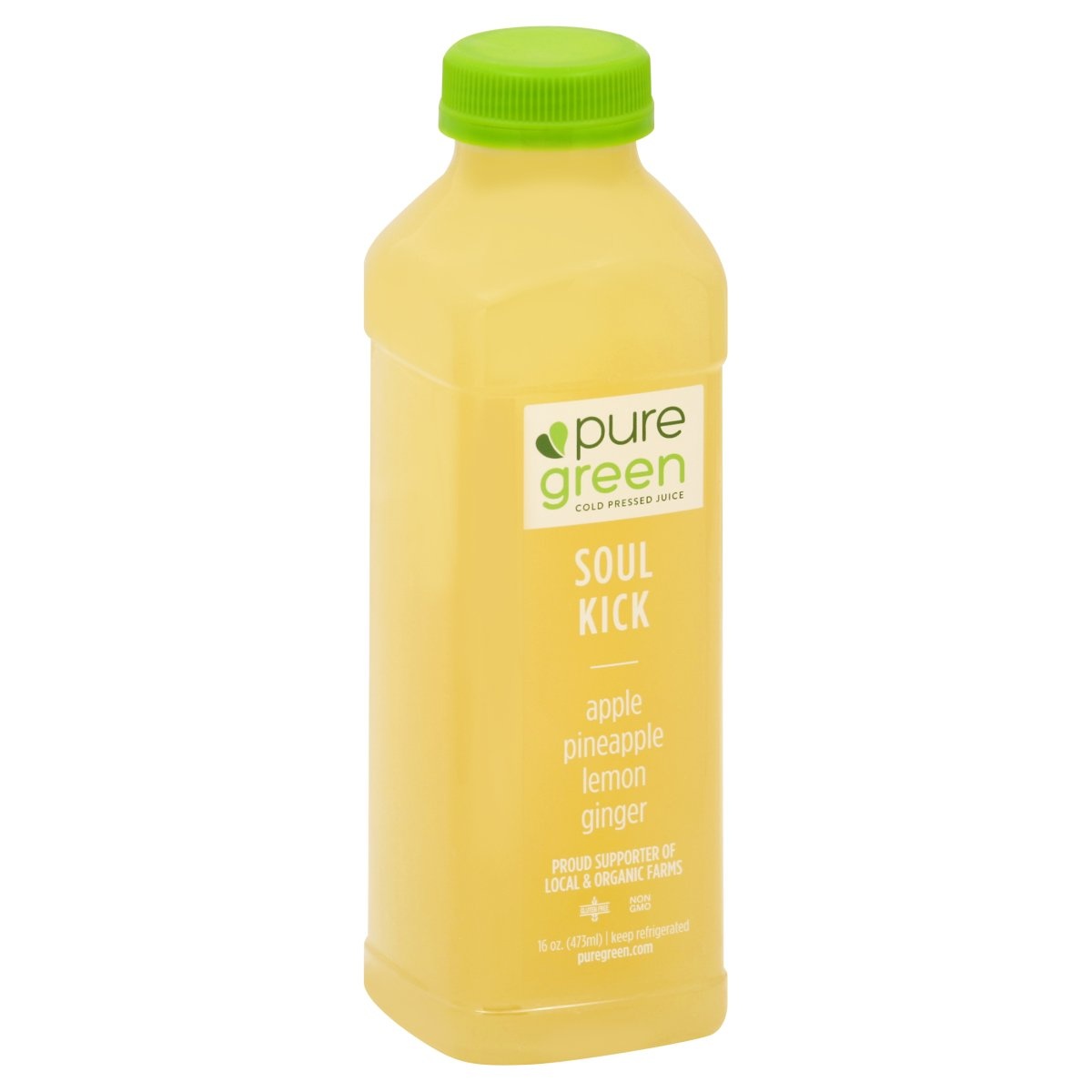 slide 1 of 1, Pure Green Cold-Pressed Soul Kick Juice, 16 oz, 16 oz