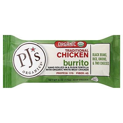slide 1 of 1, PJ's Organics Traditional Chicken Burrito, 