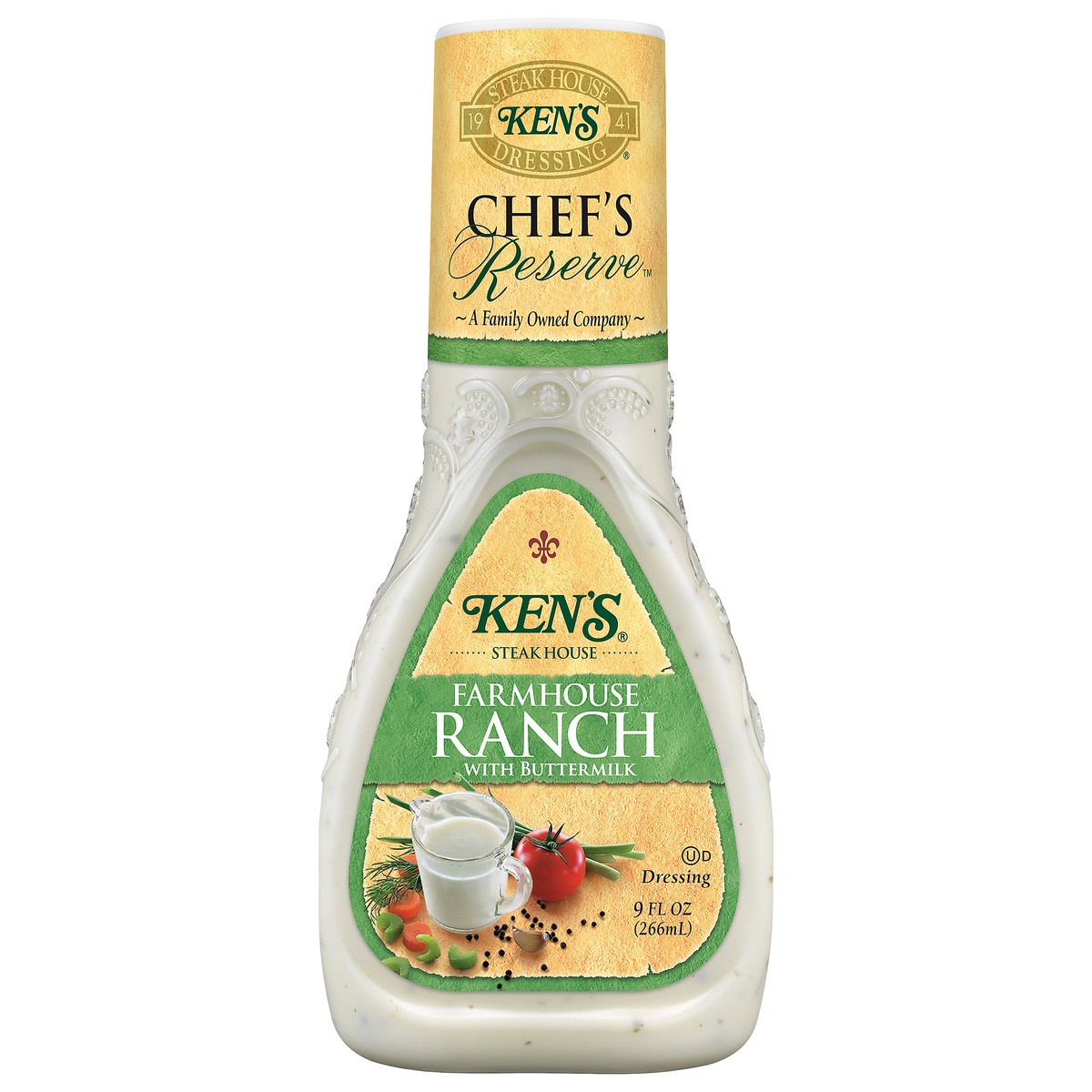 slide 1 of 11, Ken's Steak House Chef's Reserve Farmhouse Ranch with Buttermilk Dressing 9 fl oz, 9 fl oz