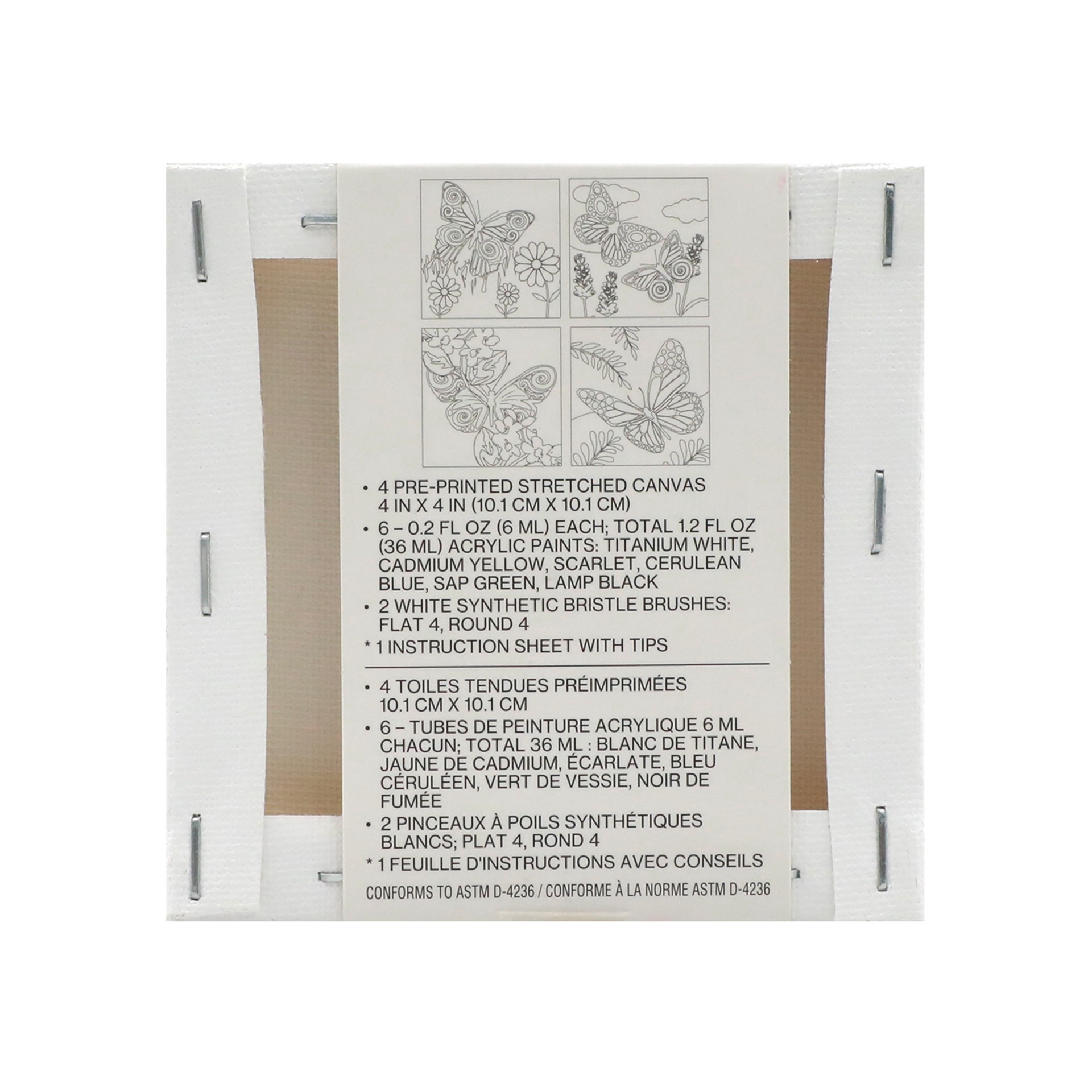 slide 5 of 8, Butterflies Mini Canvas Painting Kit By Craft Smart, 4 in x 4 in