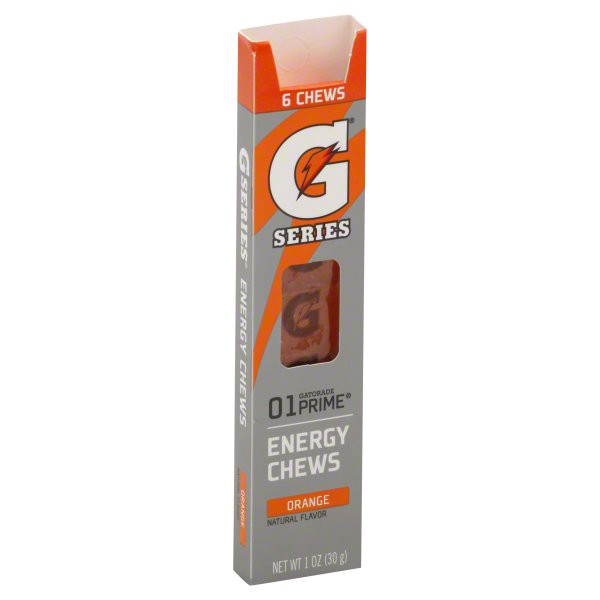 slide 1 of 6, Gatorade G Series Prime Orange Energy Chews, 1 oz