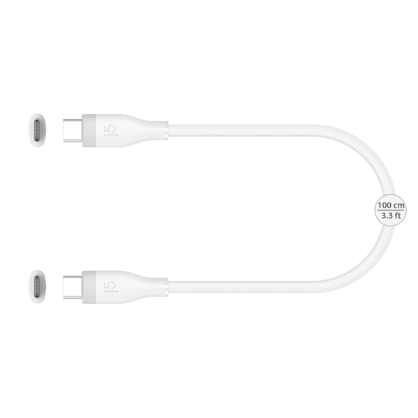 slide 2 of 3, J5Create J5 Create Usb-C 60W Liquid Silicone Fast Charging Cable, White, Jucx17W, 1 ct