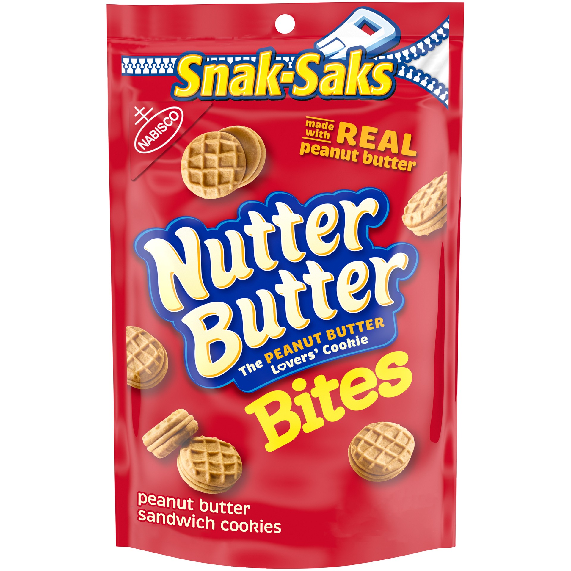 slide 1 of 9, Nutter Butter Bites Peanut Butter Sandwich Cookies, Snak-Saks, 8 oz, 8 oz
