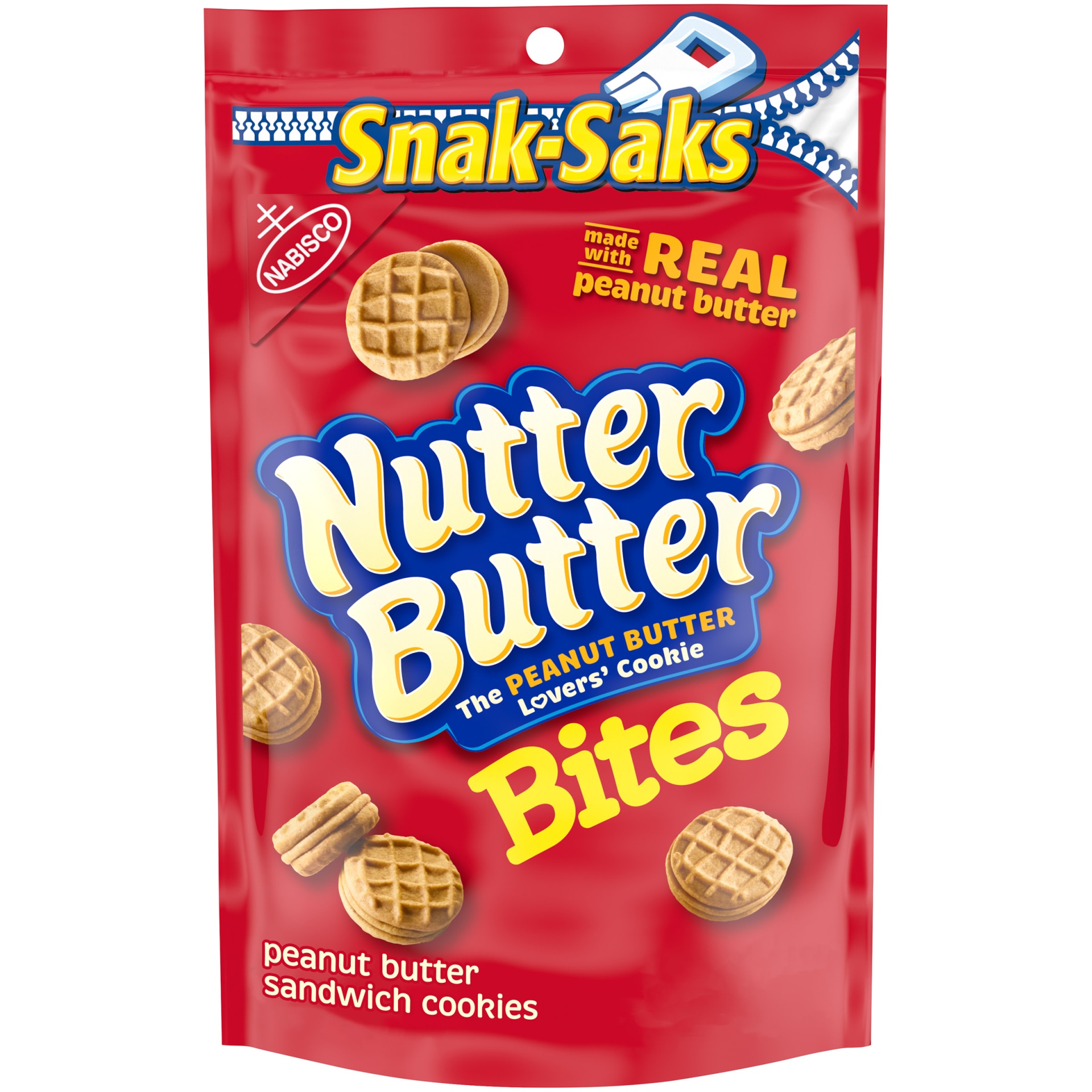slide 1 of 2, Nutter Butter Bites Peanut Butter Sandwich Cookies, Snack Pack Snak-Sak, 8 oz