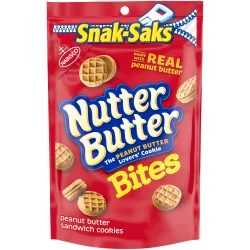 Nutter Butter Bites Peanut Butter Sandwich Cookies, Snack Pack Snak-Sak