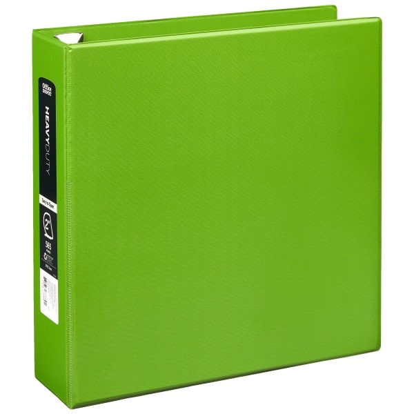 slide 1 of 5, Office Depot Brand Heavy-Duty 3-Ring Binder, 2'' D-Rings, 49% Recycled, Army Green, 2 in