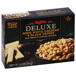 Hy-Vee Macaroni & Cheese Dinner, Deluxe, Aged White Cheddar & Black Pepper