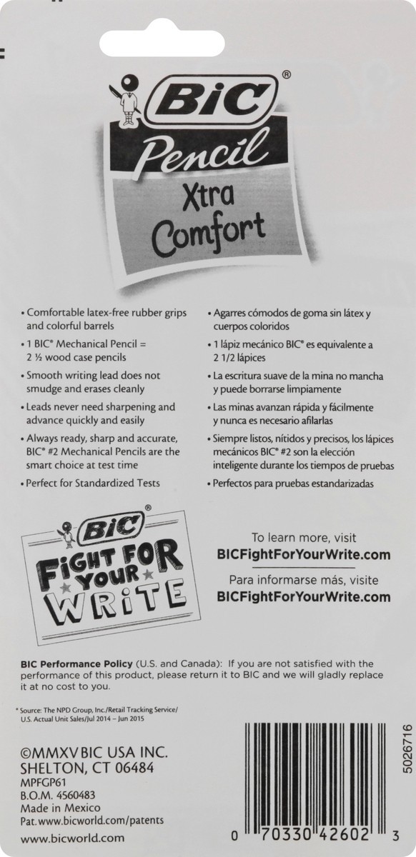 slide 2 of 11, BIC Pencil Xtra Comfort, 6 ct