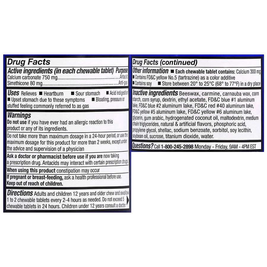 slide 5 of 5, Walgreens Antacid + Gas Relief Bites Berry & Lime, 54 ct