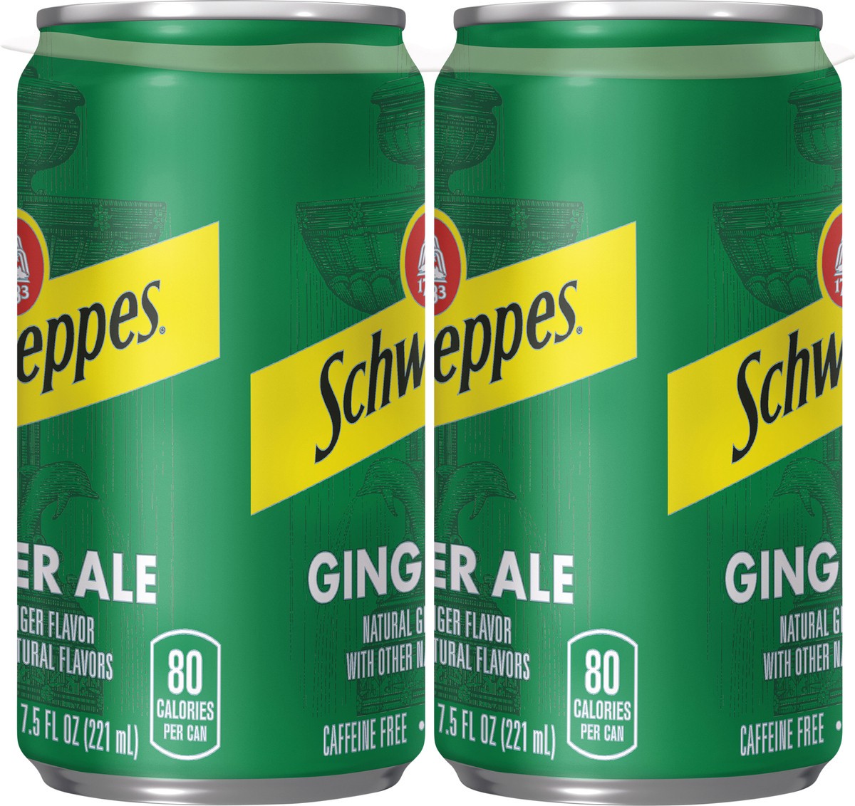 slide 4 of 7, Schweppes Ginger Ale Soda, 7.5 fl oz cans, 6 pack, 6 ct