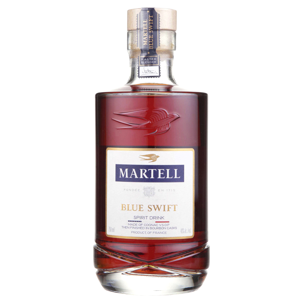 slide 1 of 5, Martell Blue Swift Cognac Spirit, 750 mL Bottle, 40% ABV, 750 ml