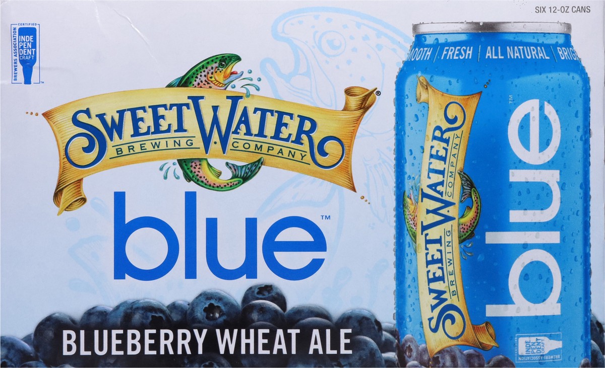 slide 9 of 9, SweetWater Brewing Company Blueberry Wheat Ale Blue Beer 6 - 12 oz Cans, 12 ct; 12 fl oz