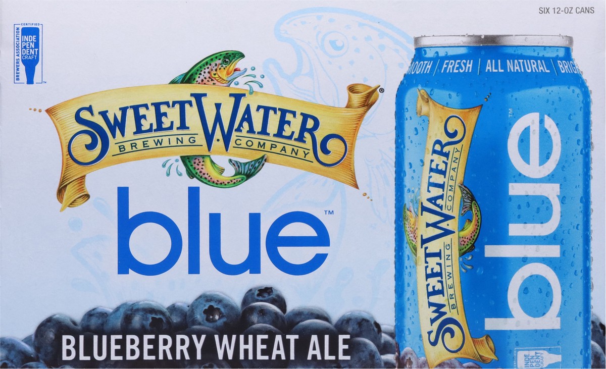 slide 4 of 9, SweetWater Brewing Company Blueberry Wheat Ale Blue Beer 6 - 12 oz Cans, 12 ct; 12 fl oz