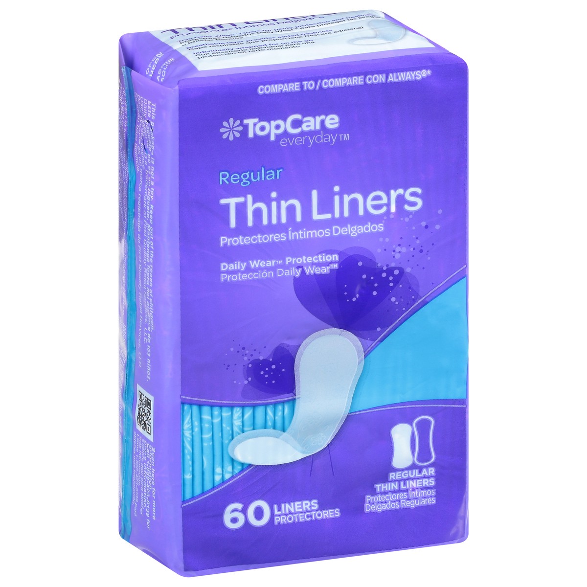 slide 15 of 20, TopCare Everyday Thin Regular Liners 60 Each, 60 ct